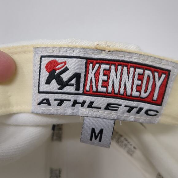 PBR Fitted Hat White Medium Embroidered Colorblock Kennedy Athletic - Picture 9 of 9